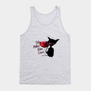 Cat mother wine lover Tank Top